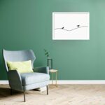 Quadro Decorativo Pássaros Fio - 50x70 cm
