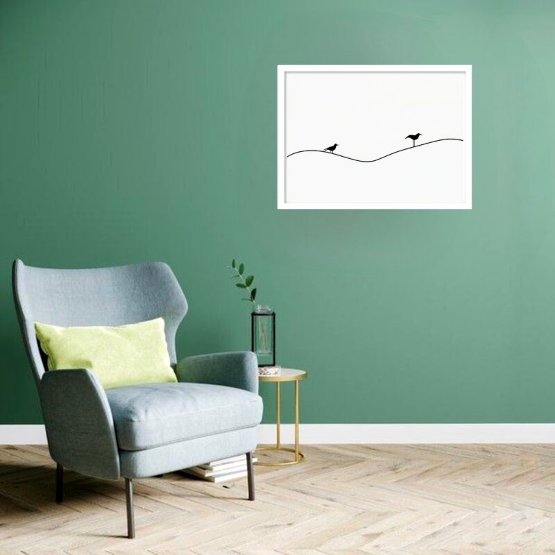 Quadro Decorativo Pássaros Fio - 50x70 cm