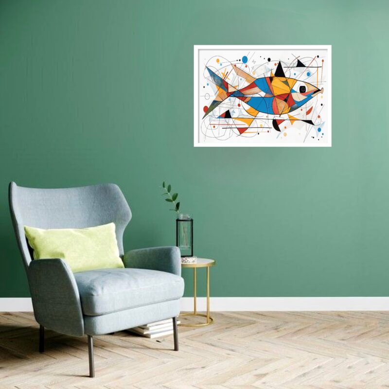 Quadro Decorativo Peixe Abstrato - 50x70 cm