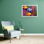 Quadro Decorativo Peixes Laranja Corais - 50x70 cm