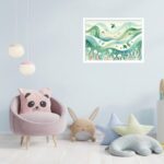 Quadro Decorativo Peixes Mar Verde - 50x70 cm