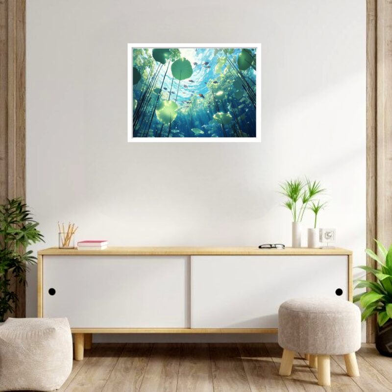 Quadro Decorativo Peixes Plantas Aquáticos - 50x70 cm