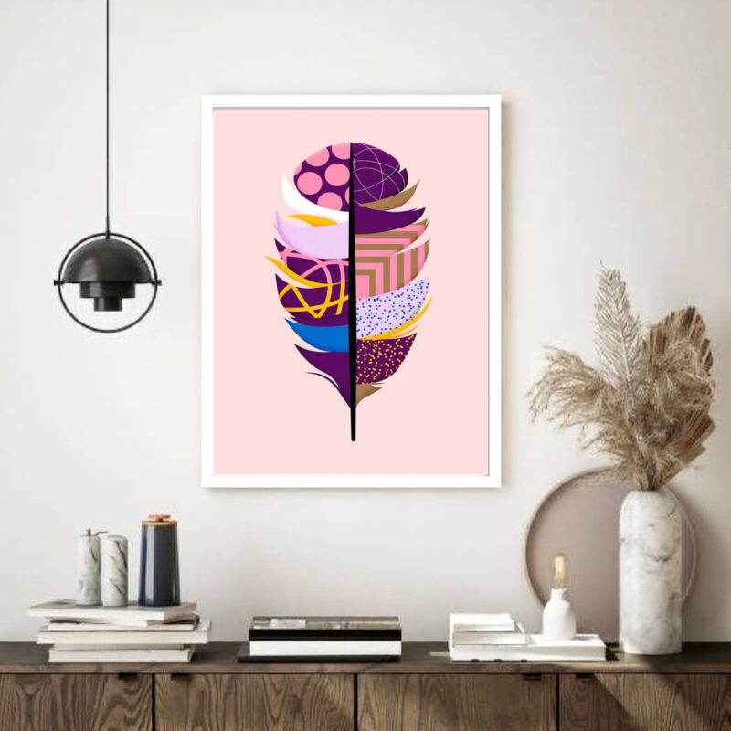 Quadro Decorativo Pena Abstrata - 70x50 cm