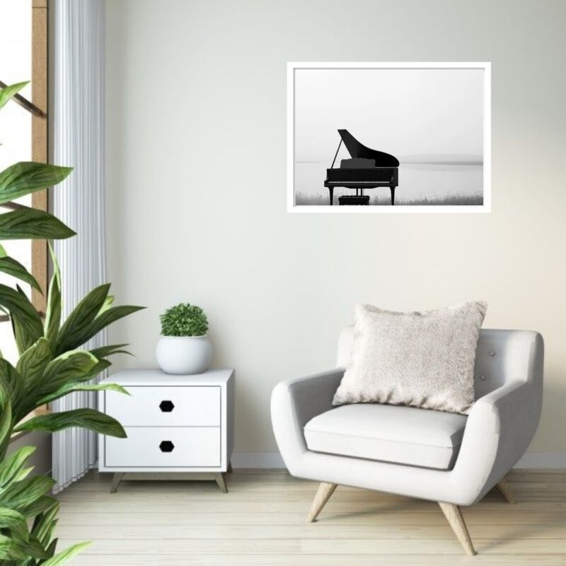 Quadro Decorativo Piano Beira Água - 50x70 cm