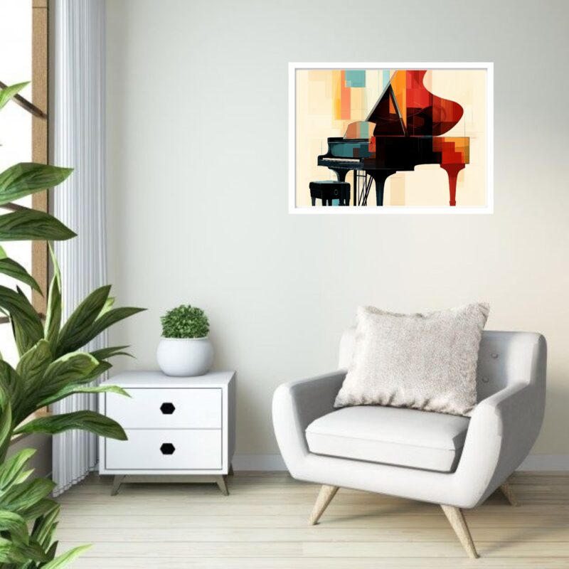 Quadro Decorativo Piano Colorido Abstrato - 50x70 cm