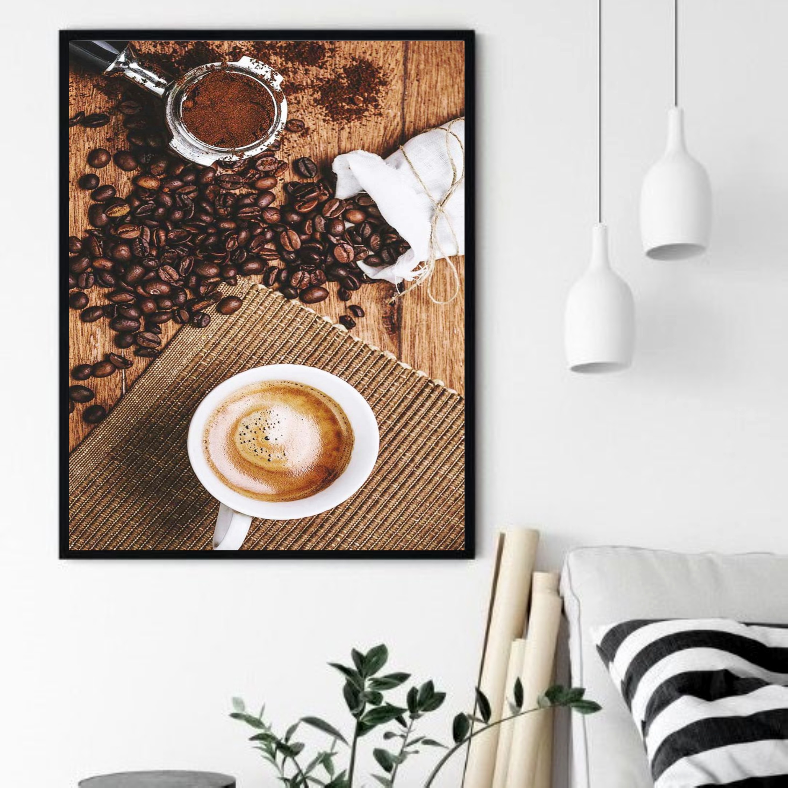 Quadro Decorativo Pó Grão Café - 70x50 cm