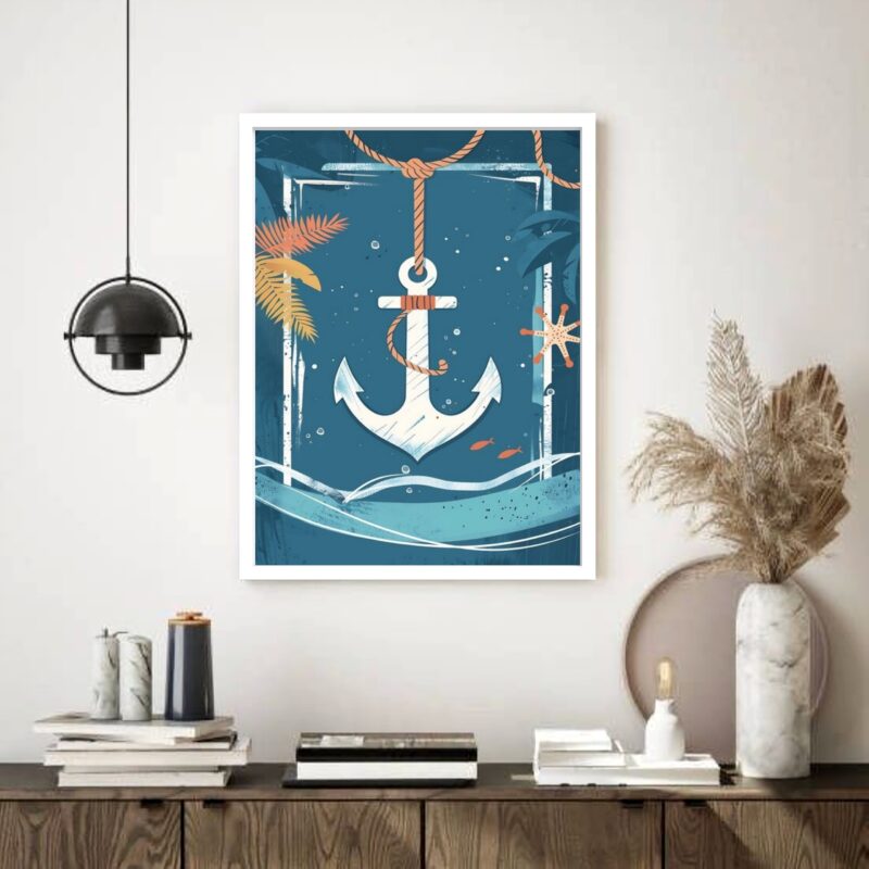 Quadro Decorativo Postal Âncora - 70x50 cm