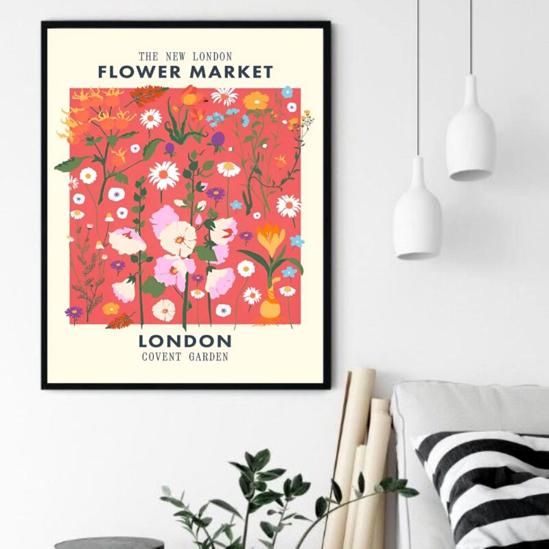 Quadro Decorativo Poster Flower Market – London - 70x50 cm
