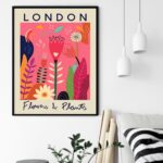 Quadro Decorativo Poster London Flowers - 70x50 cm