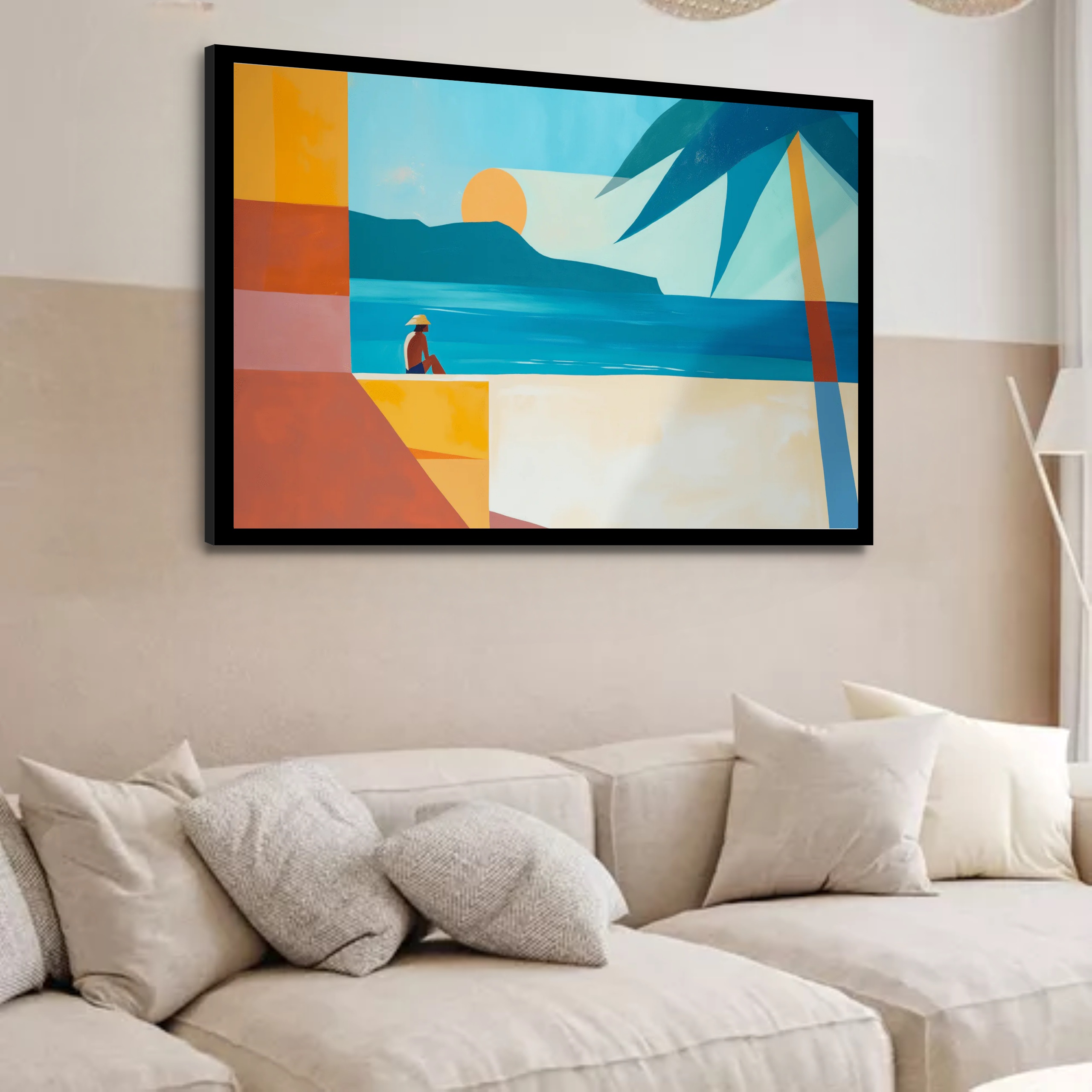 Quadro Decorativo Praia Abstrato - 50x70 cm