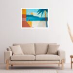 Quadro Decorativo Praia Abstrato - 50x70 cm