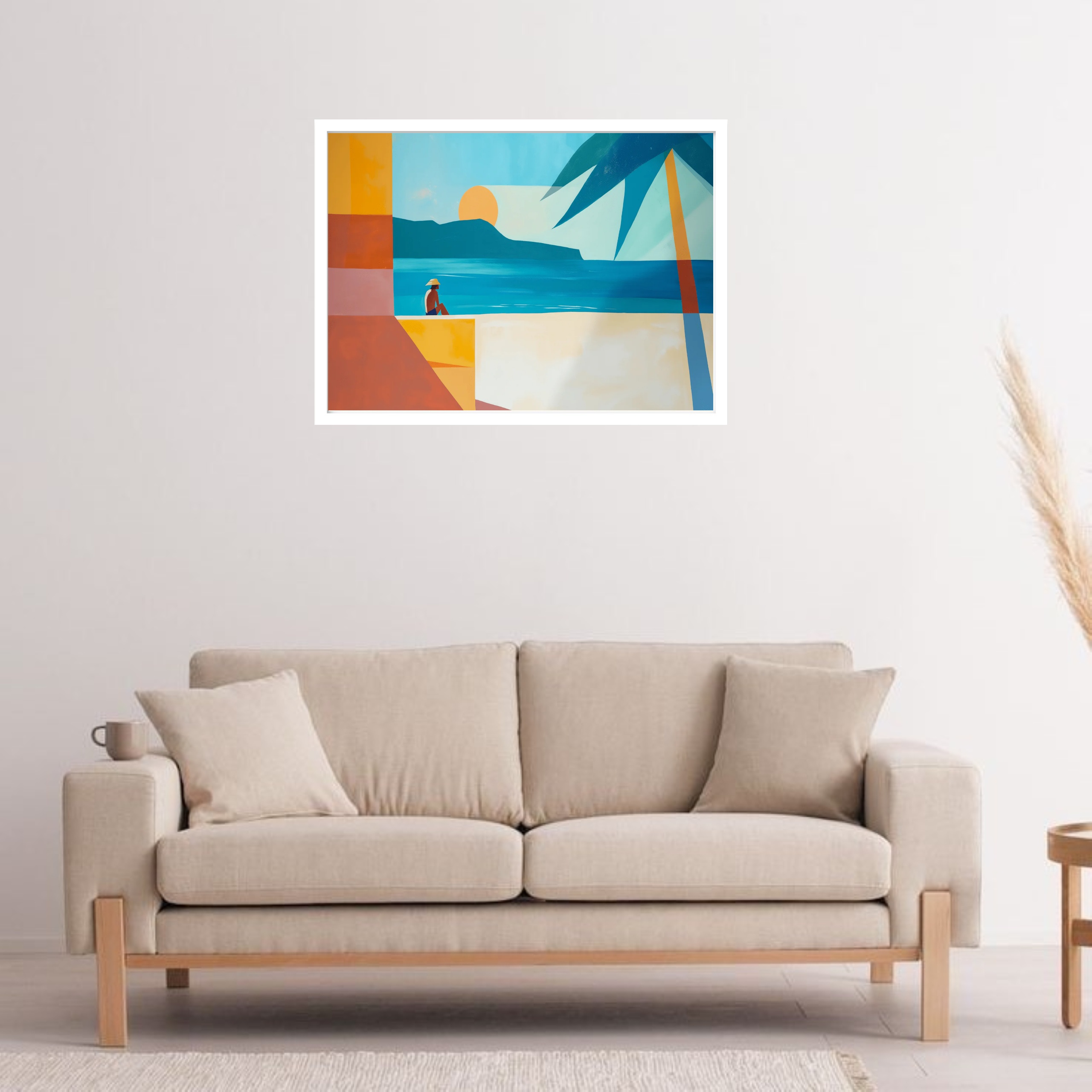 Quadro Decorativo Praia Abstrato - 50x70 cm