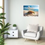 Quadro Decorativo Praia Capim Areia Fina - 50x70 cm