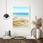 Quadro Decorativo Praia Concha Pérola - 70x50 cm