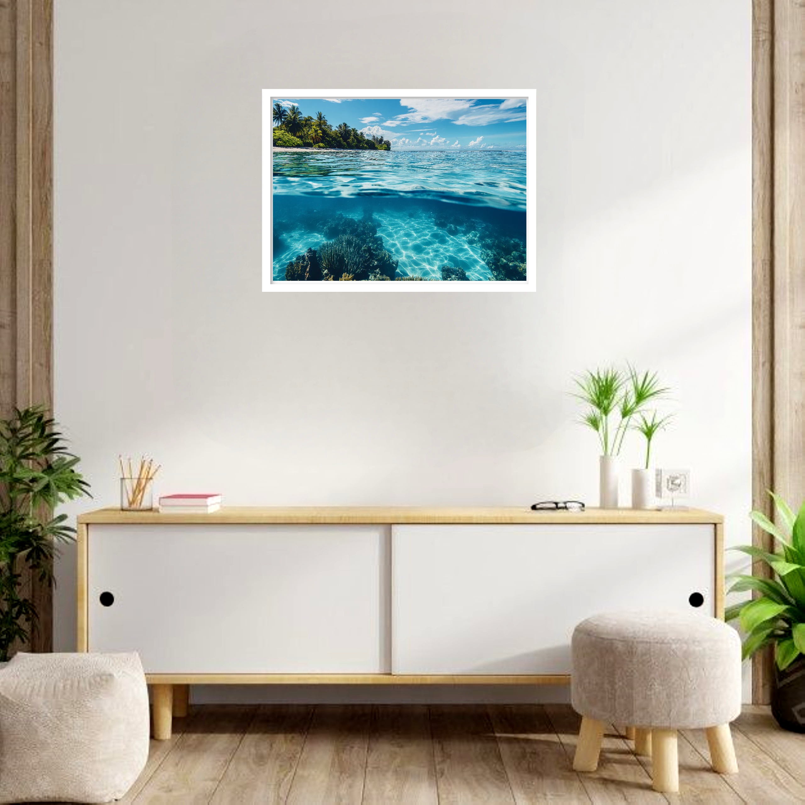 Quadro Decorativo Praia Fundo Mar - 50x70 cm
