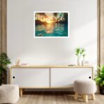 Quadro Decorativo Praia Sol Coqueiros - 50x70 cm