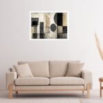 Quadro Decorativo Preto Bege Abstrato - 50x70 cm