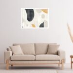 Quadro Decorativo Preto Bege Risco Abstrato - 50x70 cm