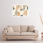 Quadro Decorativo Preto Cinza Bege Abstrato - 50x70 cm