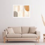 Quadro Decorativo Preto Claro Bege Abstrato - 50x70 cm