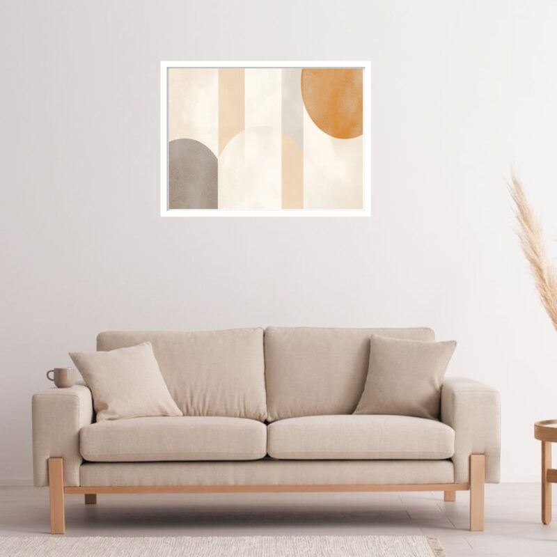 Quadro Decorativo Preto Claro Bege Abstrato - 50x70 cm