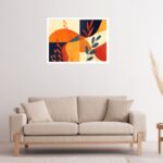 Quadro Decorativo Ramos Ondas Abstrato - 50x70 cm