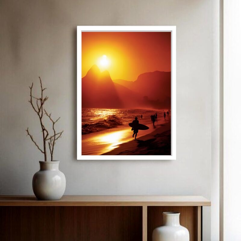 Quadro Decorativo Rio de Janeiro Pôr do Sol - 70x50 cm