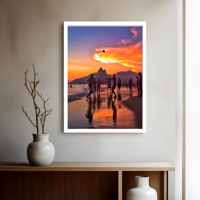 Quadro Decorativo Rio de Janeiro Sol Futebol - 70x50 cm