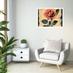 Quadro Decorativo Rosa Vintage - 50x70 cm