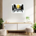 Quadro Decorativo Sol Cidade P&B - 50x70 cm