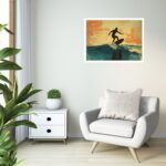 Quadro Decorativo Surfista Vintage - 50x70 cm