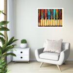 Quadro Decorativo Teclas Piano Abstrato - 50x70 cm