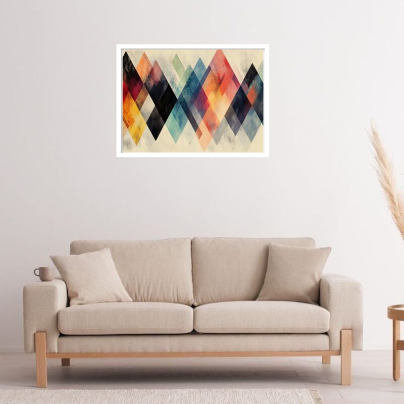 Quadro Decorativo Triângulos Abstrato - 50x70 cm