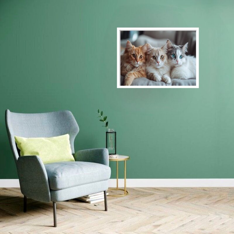 Quadro Decorativo Trio Gatinhas - 50x70 cm