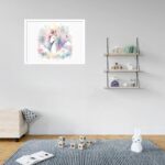 Quadro Decorativo Unicórnio Arco-Íris - 50x70 cm