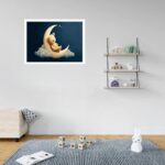 Quadro Decorativo Urso Lua - 50x70 cm