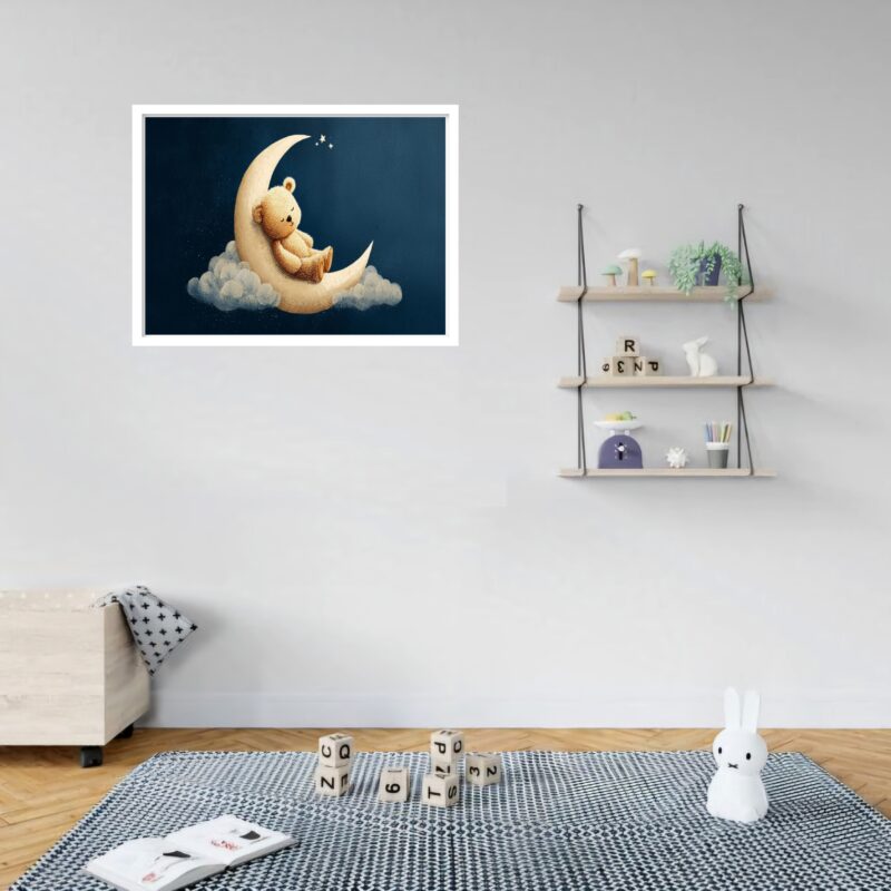 Quadro Decorativo Urso Lua - 50x70 cm