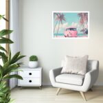 Quadro Decorativo Van Rosa Beira Mar - 50x70 cm