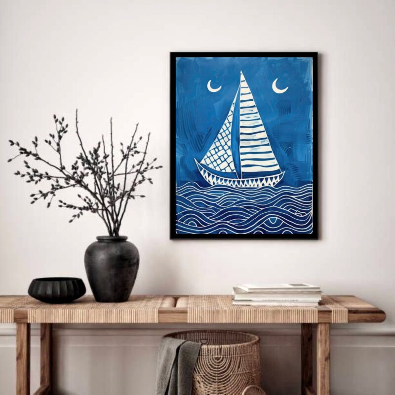Quadro Decorativo Veleiro Oceano - 70x50 cm