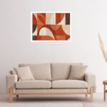 Quadro Decorativo Vermelho Marrom Bege Abstrato - 50x70 cm