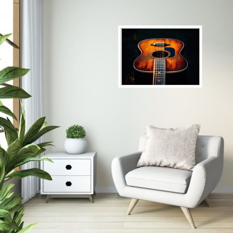 Quadro Decorativo Violão Vintage - 50x70 cm