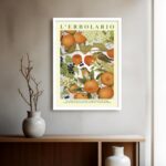 Quadro Decorativo William Morris Lerbolario Laranja - 70x50 cm