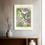 Quadro Decorativo William Morris Lerbolario Lilás -70x50 cm