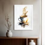 Quadro Decorativo Xícara Respingos - 70x50 cm