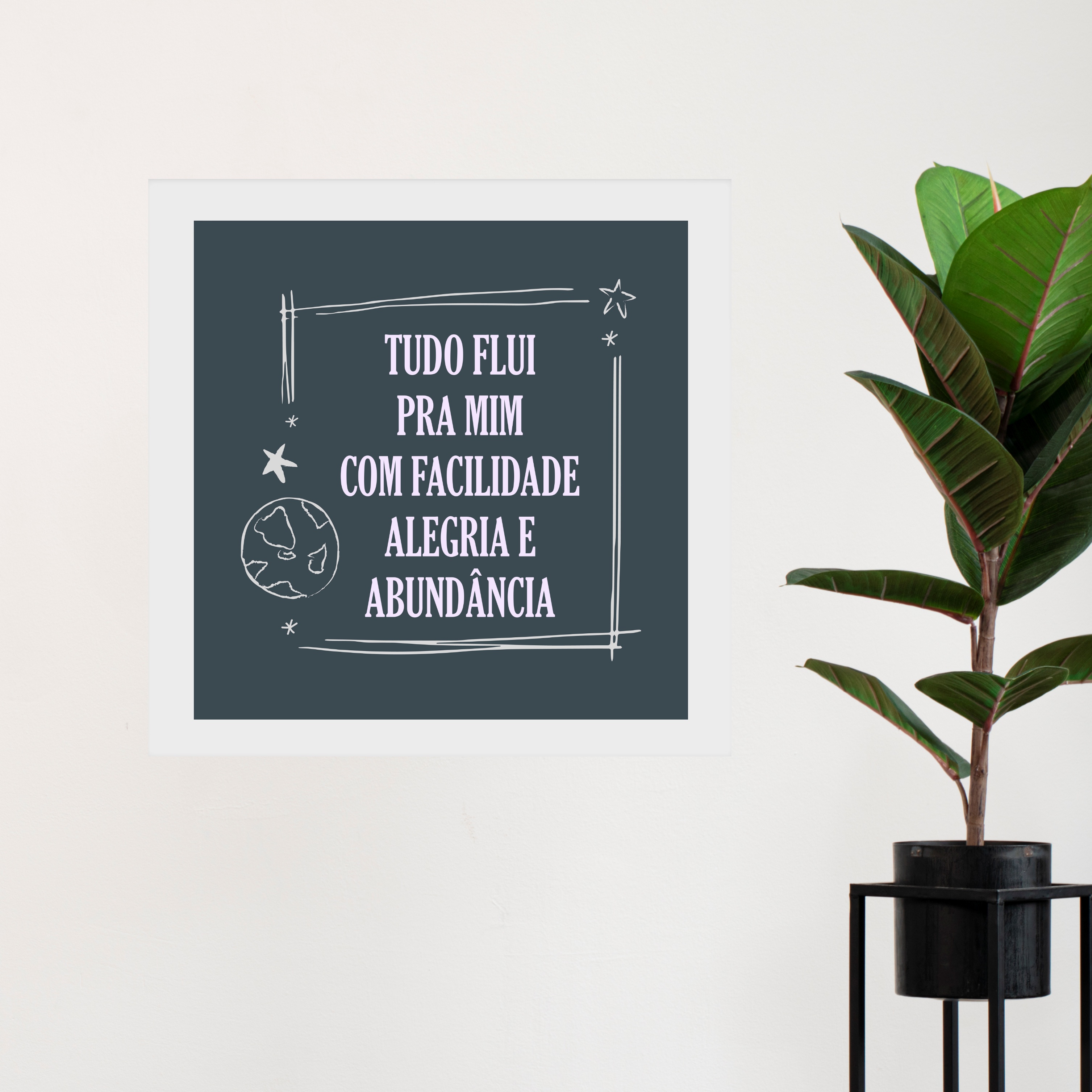 Quadro Lei Atração Afirmação Diária- 33x33 Cm b