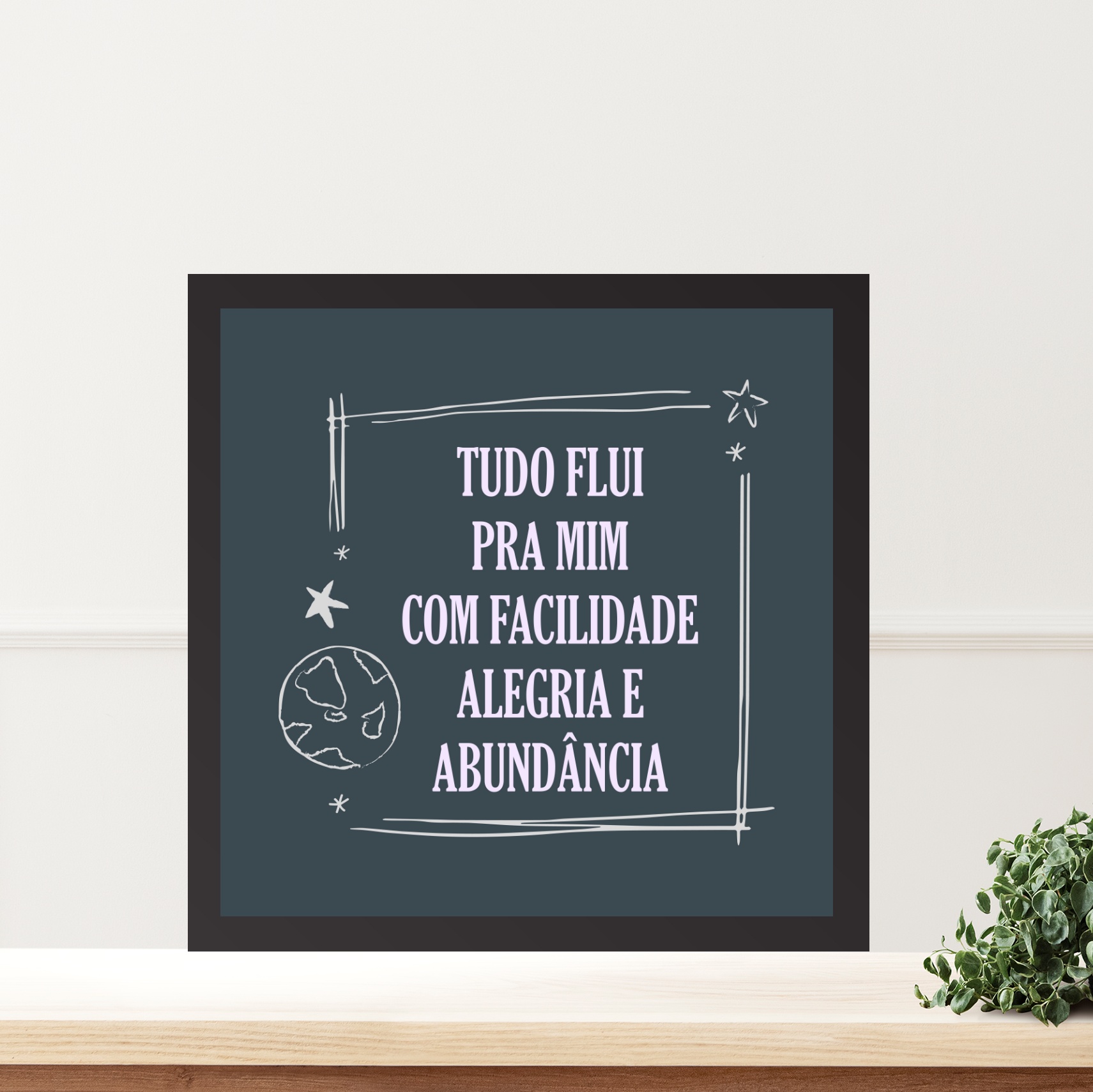 Quadro Lei Atração Afirmação Diária- 33x33 Cm