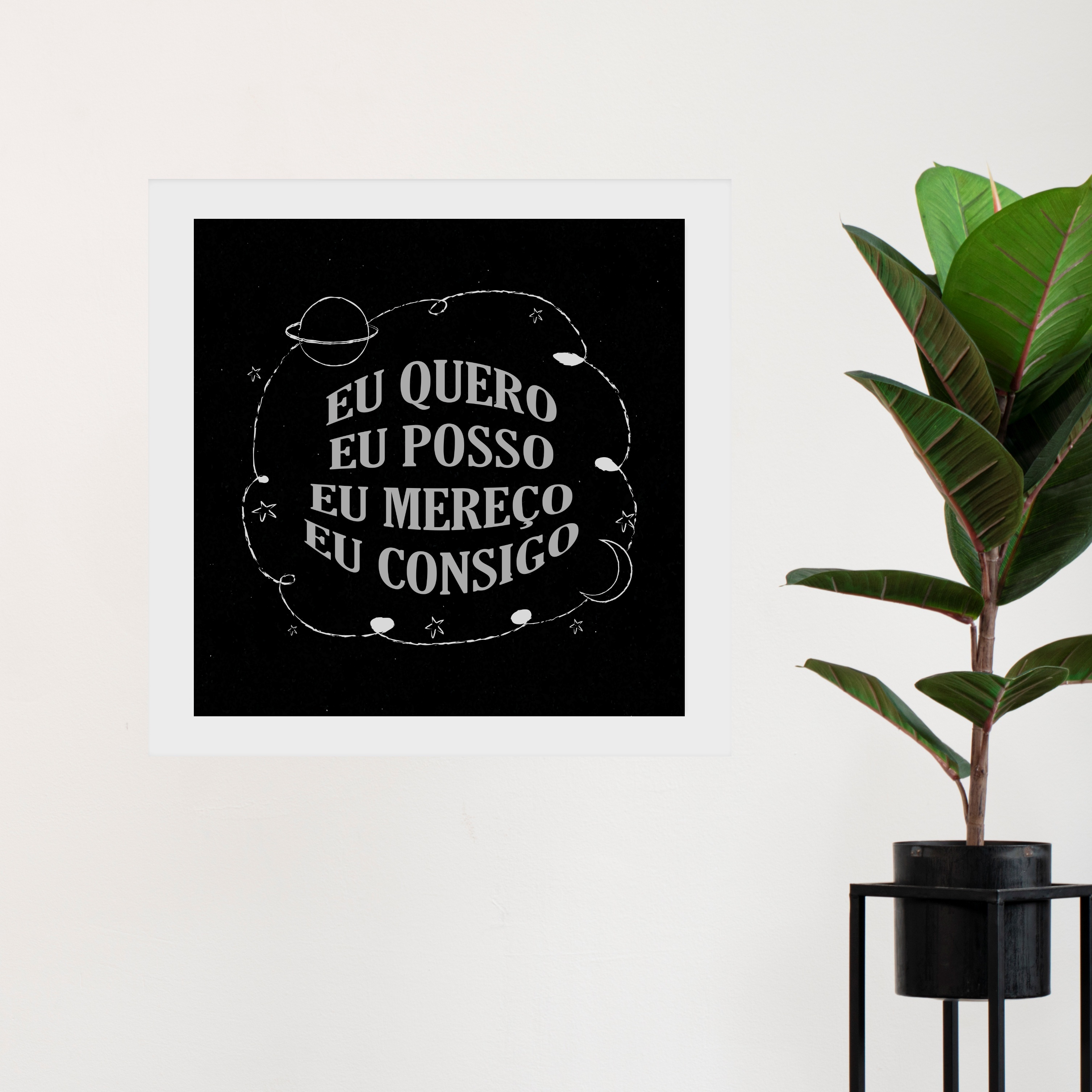 Quadro Lei Atração Eu Quero Eu Posso - 33x33 Cm b