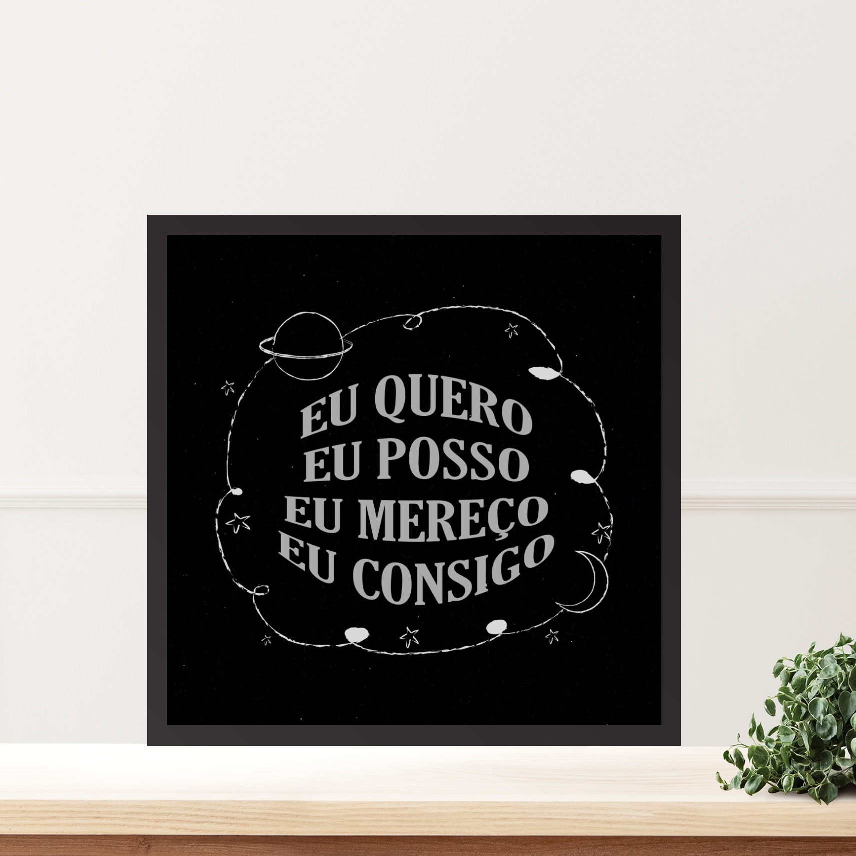 Quadro Lei Atração Eu Quero Eu Posso - 33x33 Cm