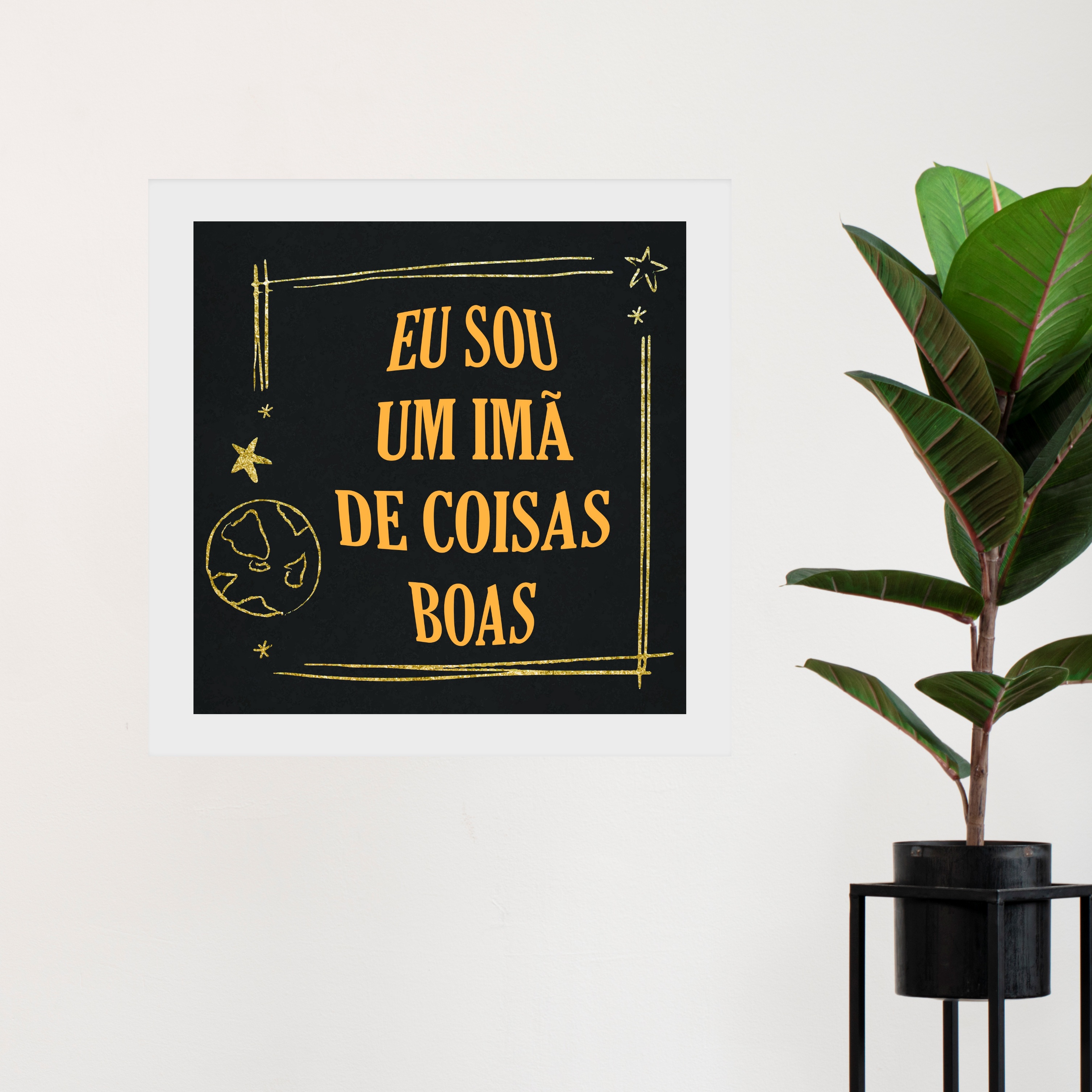 Quadro Lei Atração Eu Sou Um Imã - 33x33 Cm b