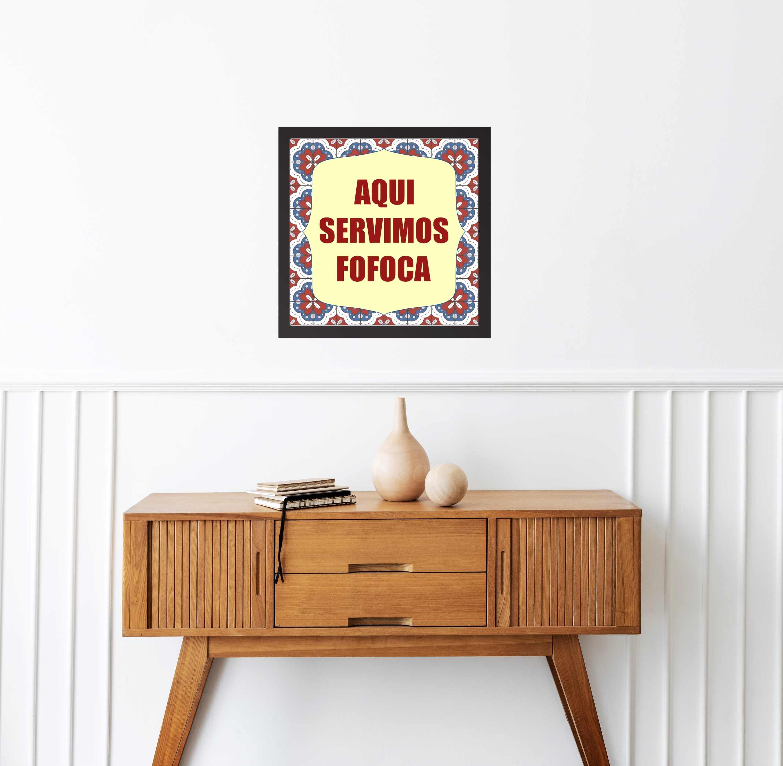 Quadro Quadrado Aqui Servimos Fofoca - 33x33 Cm - Imagem 2
